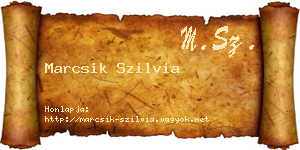 Marcsik Szilvia névjegykártya